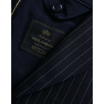 Dolce & Gabbana Black Stripe SICILIA Double Breasted Coat Blazer JKT4029-46