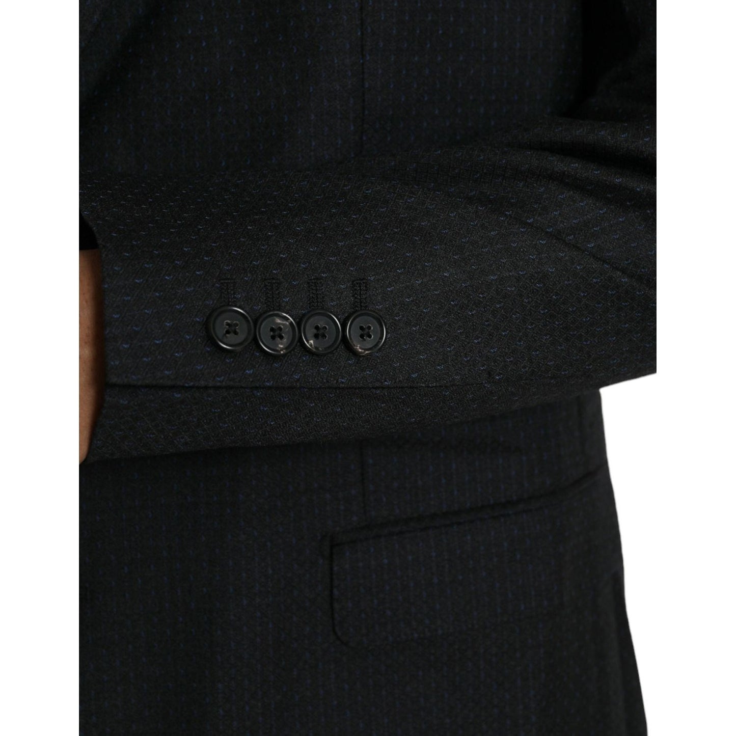 Dolce & Gabbana Black Wool MARTINI Single Breasted Coat Blazer JKT4036-56