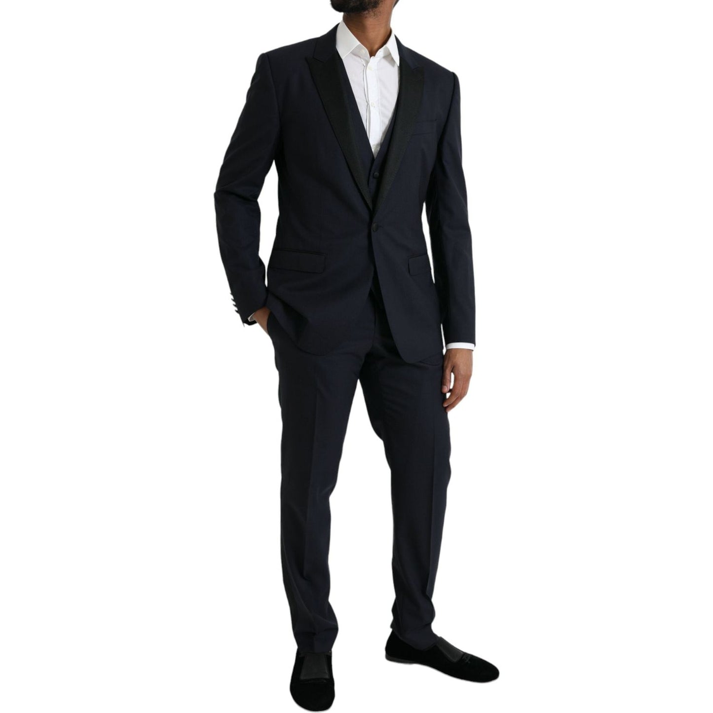 Dolce & Gabbana Dark Blue MARTINI Wool Formal 3 Piece Suit KOS2216-50