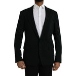 Dolce & Gabbana Black Wool Single Breasted Coat Blazer KOS2238-54