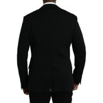 Dolce & Gabbana Black Wool Single Breasted Coat Blazer KOS2238-54