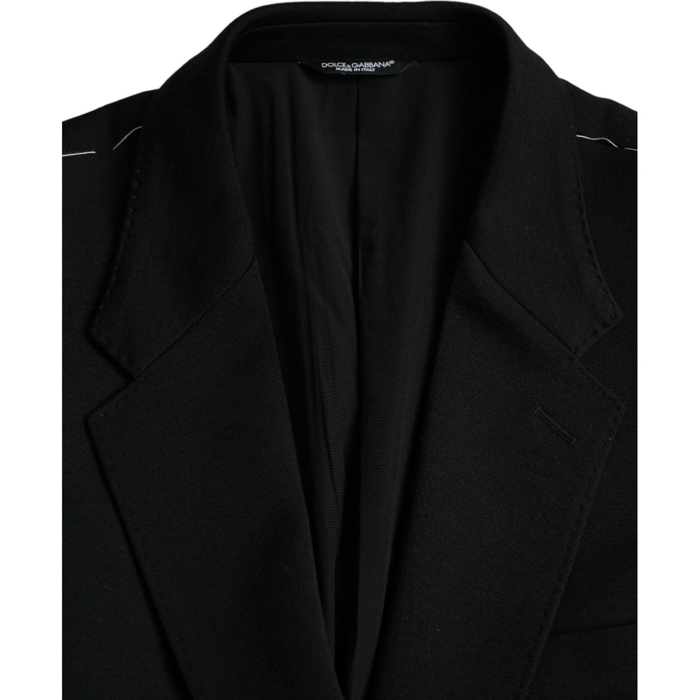 Dolce & Gabbana Black Wool Single Breasted Coat Blazer KOS2238-54
