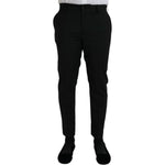 Dolce & Gabbana Black Wool SlimFit Dress Formal Pants PAN75325-48