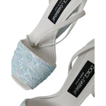 Dolce & Gabbana Light Blue Sequin Ankle Strap Sandals Shoes LA10564-39