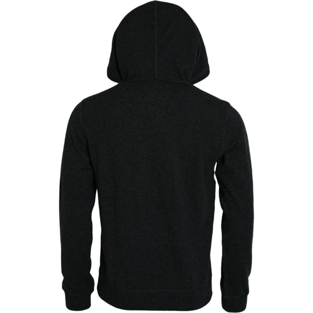 Dolce & Gabbana Dark Gray Cashmere Hooded Pullover Sweater TSH84671-54
