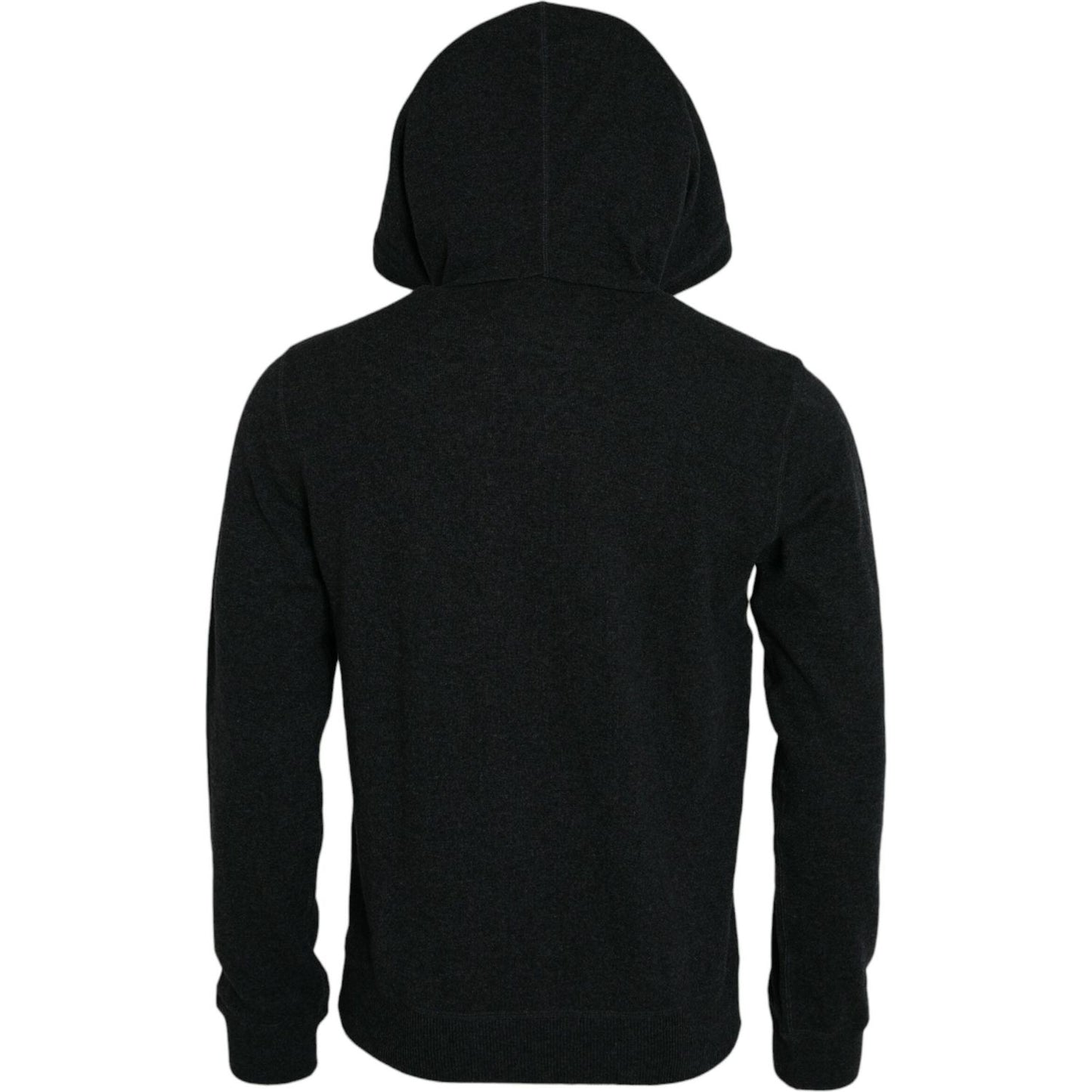 Dolce & Gabbana Dark Gray Cashmere Hooded Pullover Sweater TSH84671-54