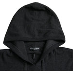 Dolce & Gabbana Dark Gray Cashmere Hooded Pullover Sweater TSH84671-54