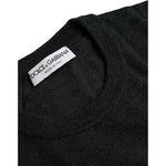 Dolce & Gabbana Dark Gray Wool Crew Neck Pullover Sweater TSH84673-52