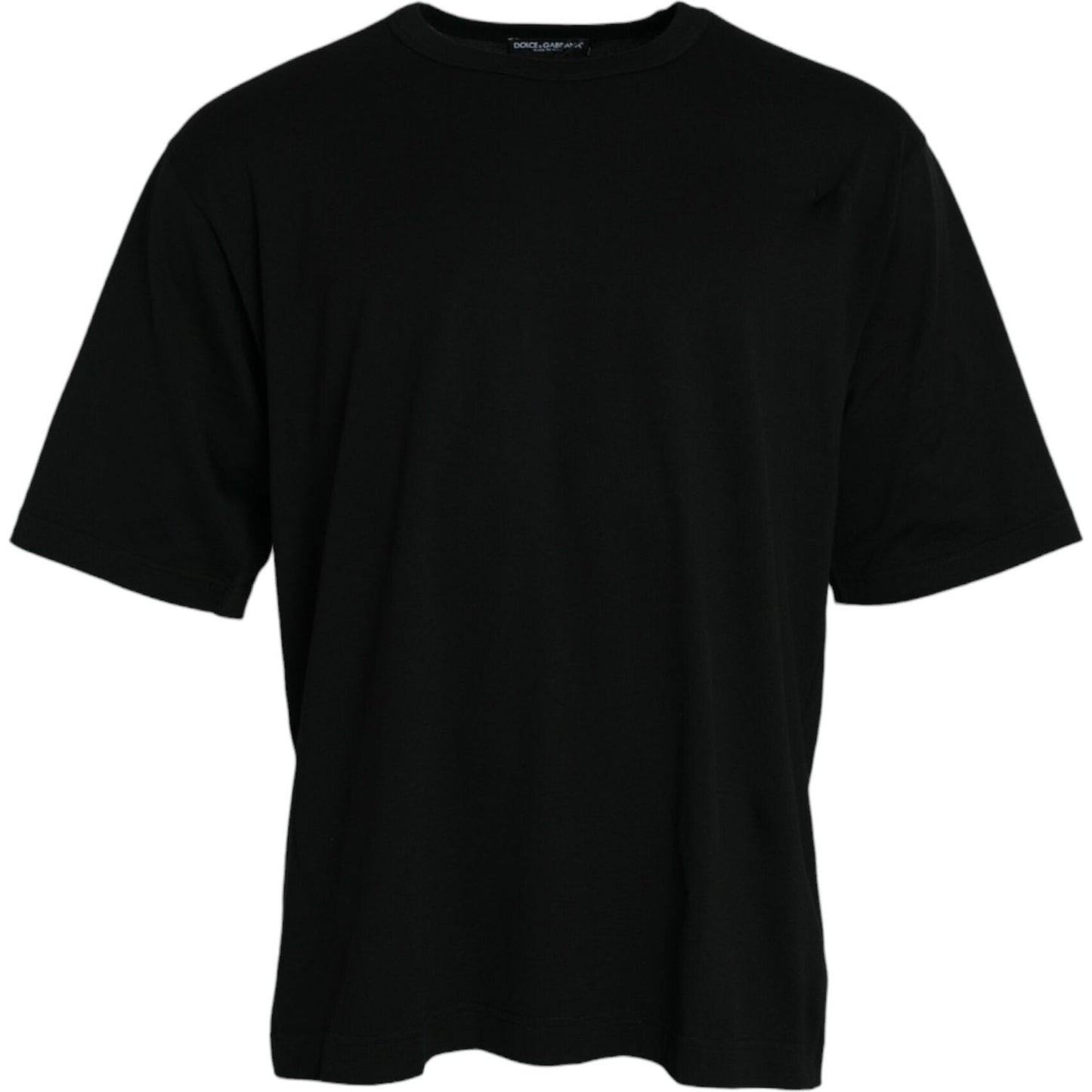 Dolce & Gabbana Black Logo Embossed Crew Neck Short Sleeves T-shirt TSH84604-XL