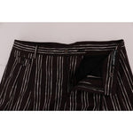 Dolce & Gabbana Bordeaux White Striped Hemp Casual Shorts SIG60407-5