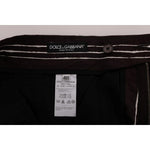 Dolce & Gabbana Bordeaux White Striped Hemp Casual Shorts SIG60407-5