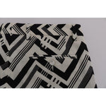 Dolce & Gabbana White Black Striped Cotton Linen Shorts SIG60408-8