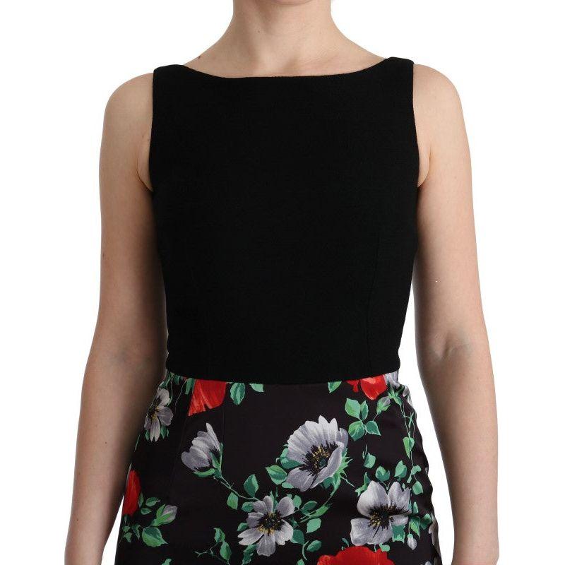 Dolce & Gabbana Multicolor Floral Print Stretch Sheath Long Dress SIG60623-1