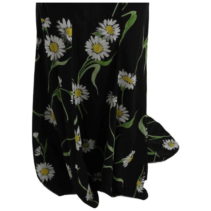 Dolce & Gabbana Sunflower Silk Stretch Sheath Dress