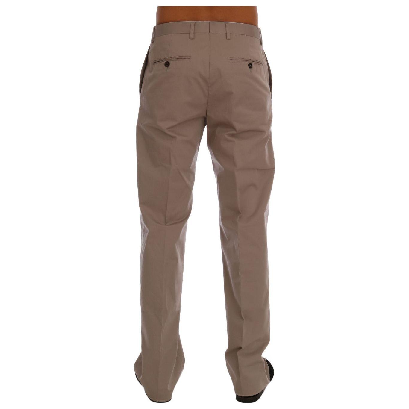 Dolce & Gabbana Beige Cotton Stretch Chinos Pants Jeans & Pants
