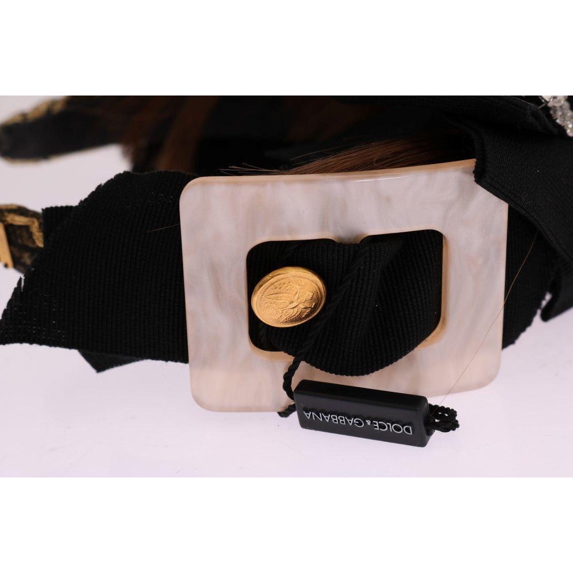 Dolce & Gabbana Clear Crystal Brown Hair Headband SMY1153