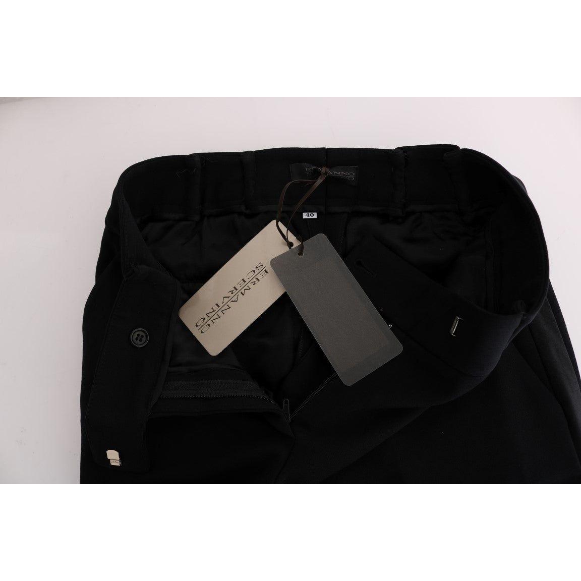 Ermanno Scervino Black Viscose Flare Bootcut Pants SIG30320-1