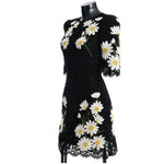 Dolce & Gabbana Black Floral Lace Chamomile Sicily Dress SIG60665-1