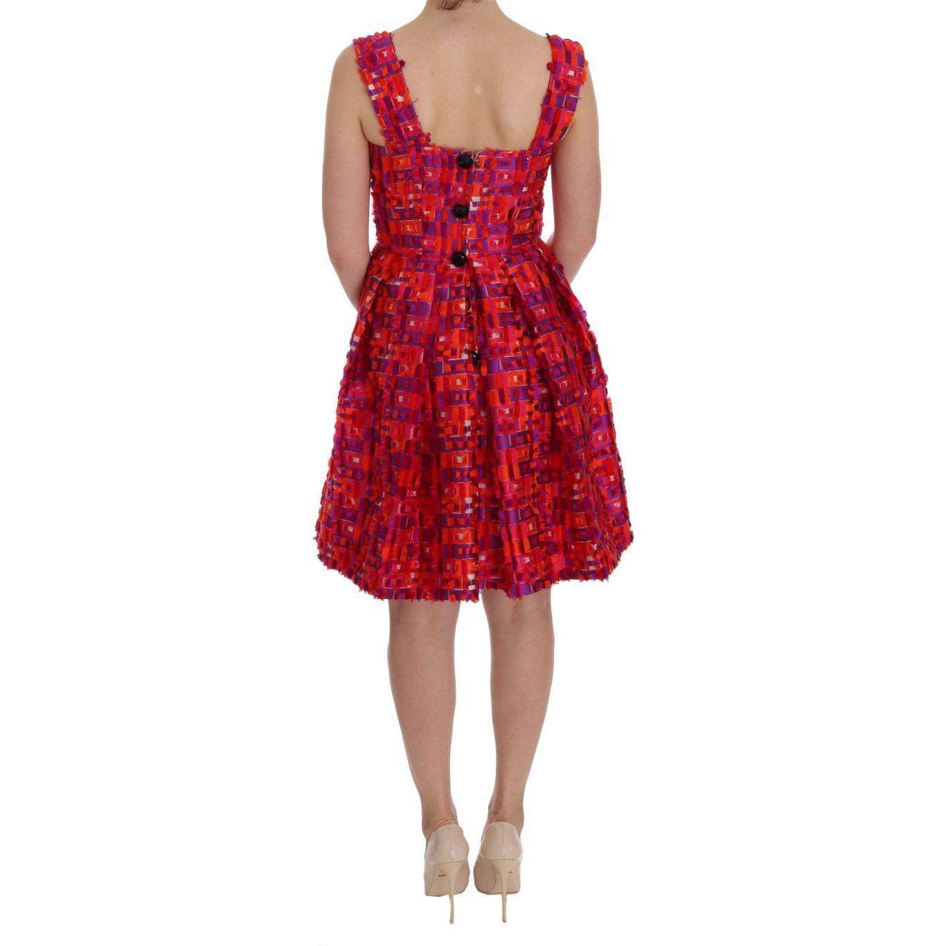 Dolce & Gabbana Pink Patterned A-line Above Knees Dress DR1020-40