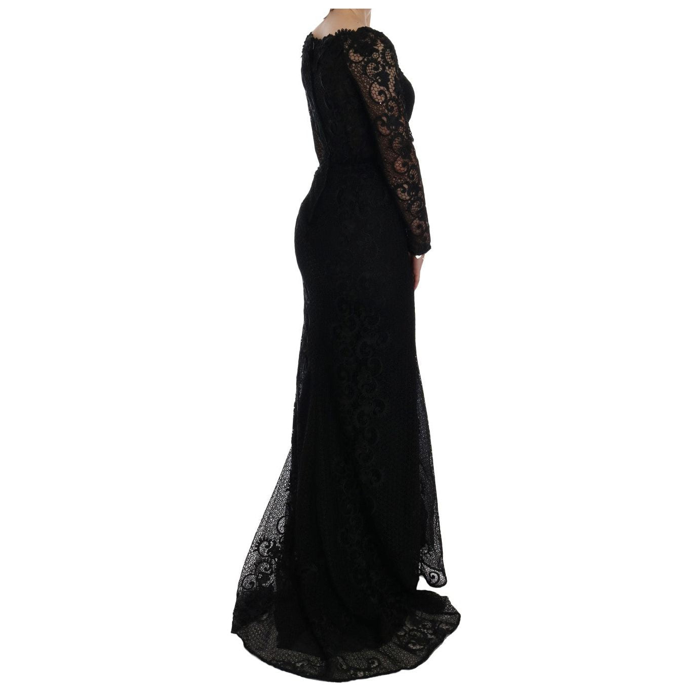 Dolce & Gabbana Black Floral Sheath Dress DR1110-1