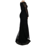 Dolce & Gabbana Black Floral Sheath Dress DR1110-1