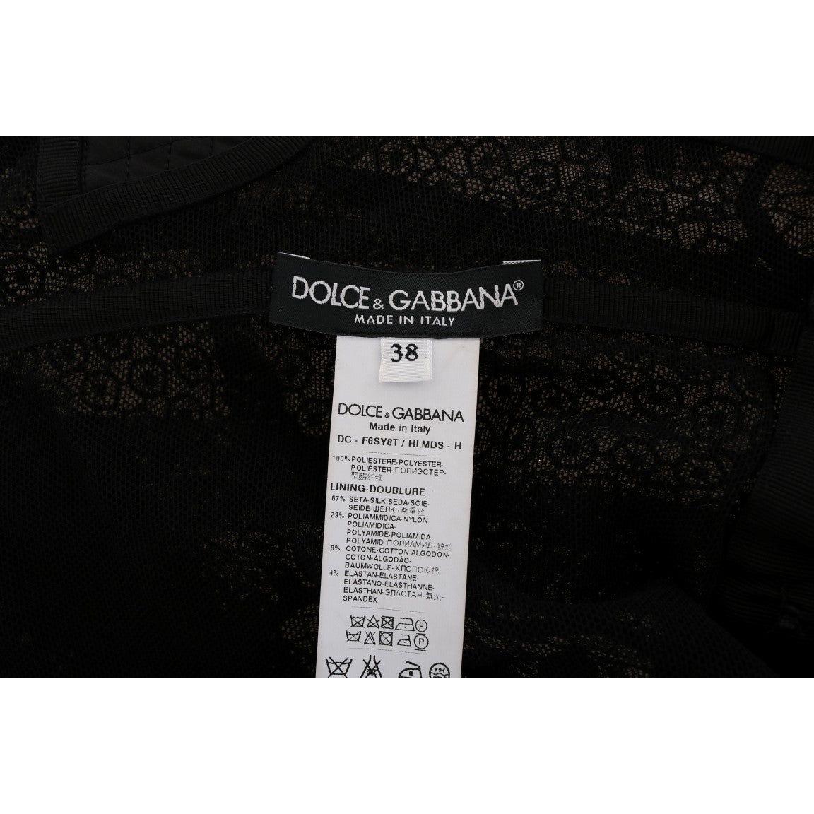 Dolce & Gabbana Black Floral Sheath Dress DR1110-1