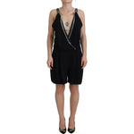 Dsquared² Black Embellished Sleeveless V-neck Jumpsuit Dress DR28909-38