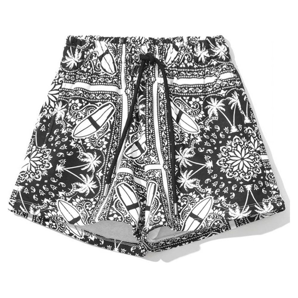 Comme Des Fuckdown Chic Monochrome Palms Cotton Shorts CO-9575-XS