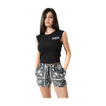 Comme Des Fuckdown Chic Monochrome Palms Cotton Shorts CO-9575-XS