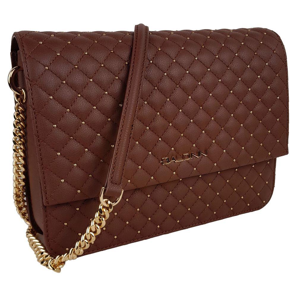 Baldinini Trend Brown Calfskin Women Crossbody Bag BA-12272