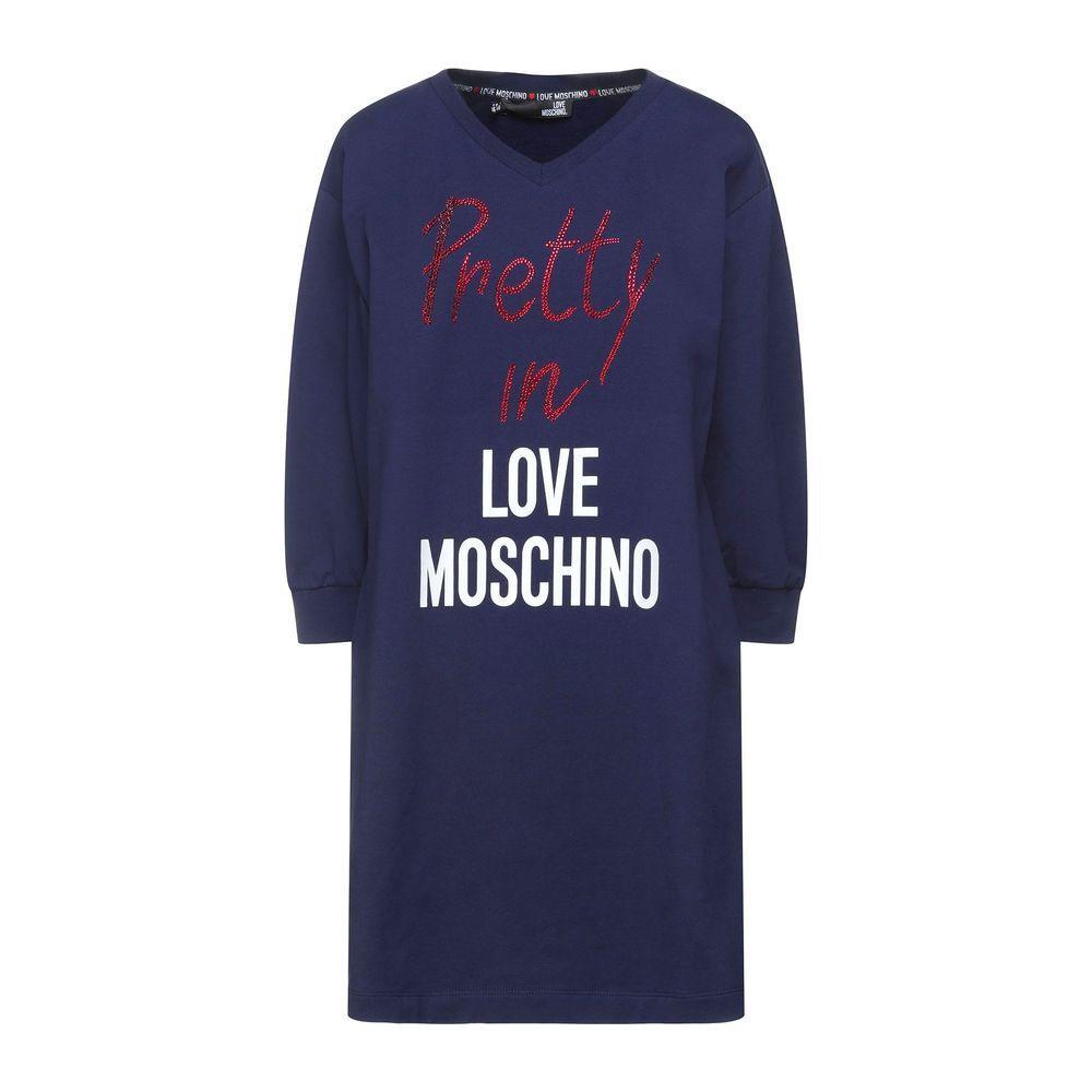 Love Moschino Blue Cotton Women Dress LO-4727-IT44|L
