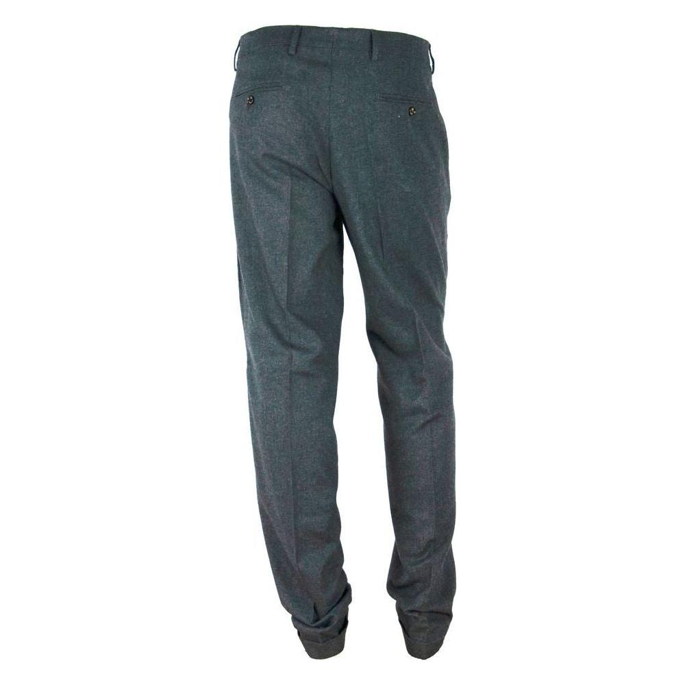 Made in Italy Elegantly Tailored Gray Winter Trousers MI-4041-IT44 | XS