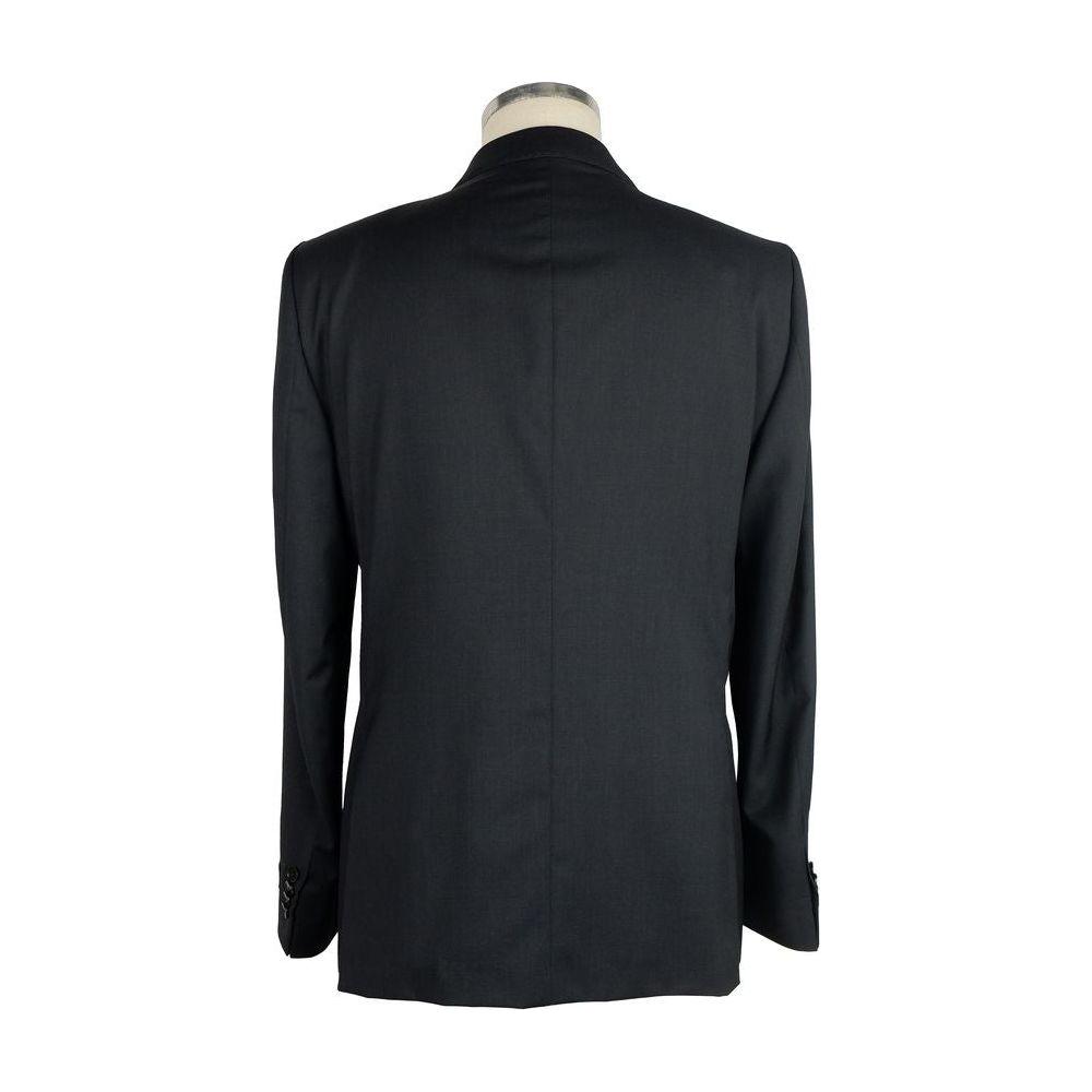 Made in Italy Black Wool Men Suit MI-6571-IT48 | M