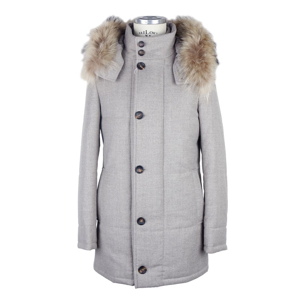 Made in Italy Italian Wool-Cashmere Blend Gray Jacket LO-1059-IT46 | S