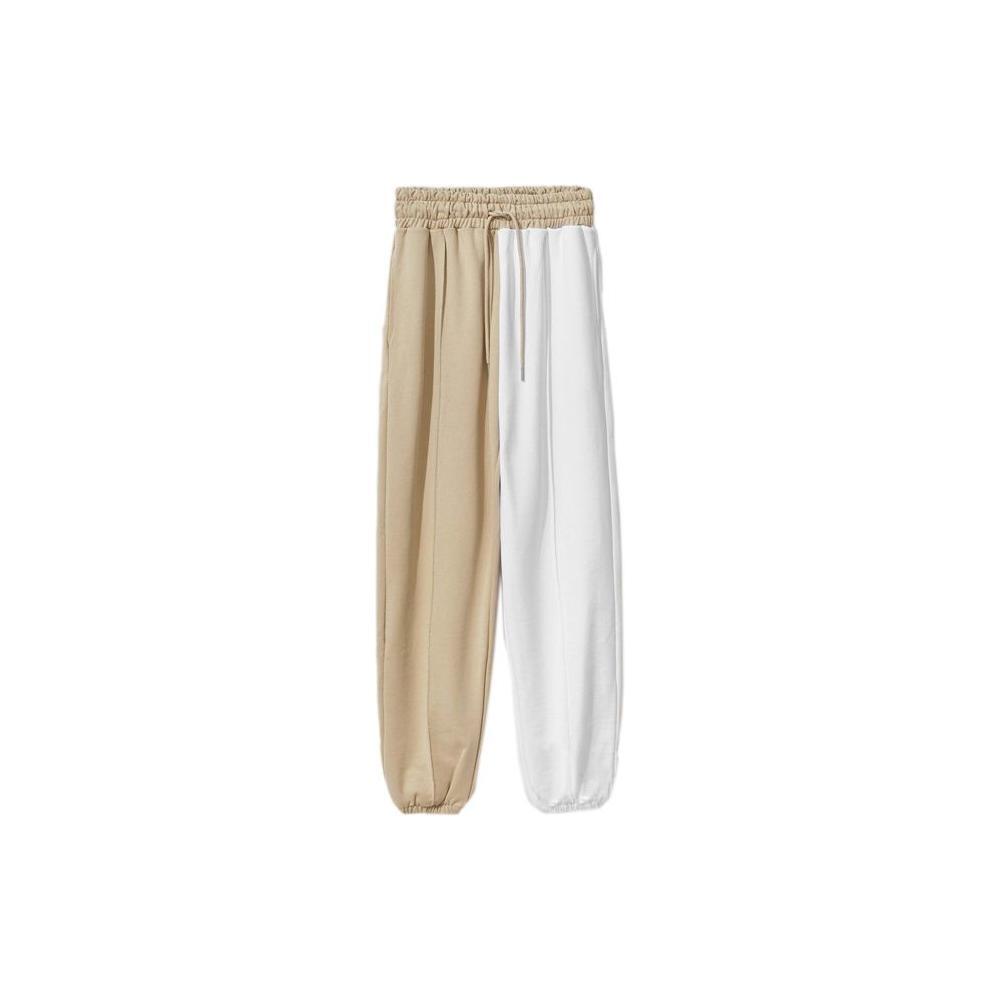 Comme Des Fuckdown Chic Beige Two-Tone Drawstring Sweatpants CO-9754-S