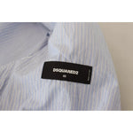 Dsquared² Blue Striped Single Breasted Formal Coat Blazer JKT3545-48