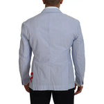 Dsquared² Blue Striped Single Breasted Formal Coat Blazer JKT3545-48