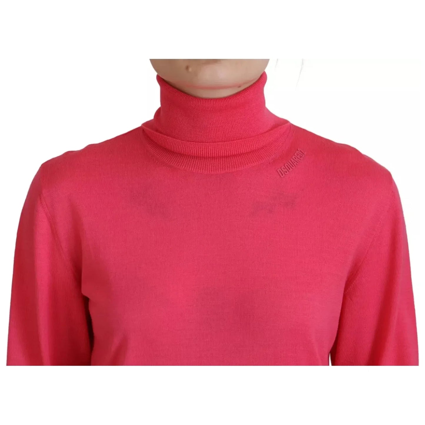 Dsquared² Pink Solid Long Sleeve Turtle Neck Casual Sweater TSH83426