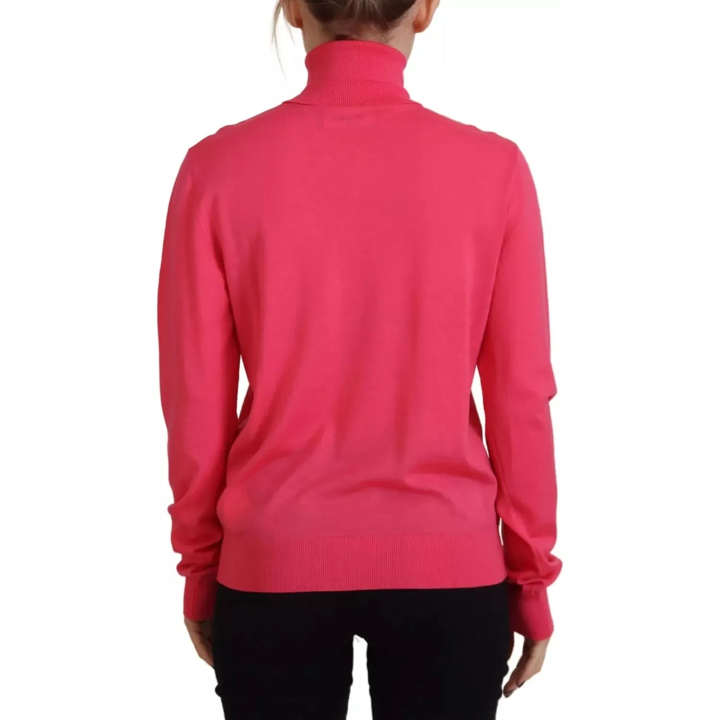 Dsquared² Pink Solid Long Sleeve Turtle Neck Casual Sweater TSH83426