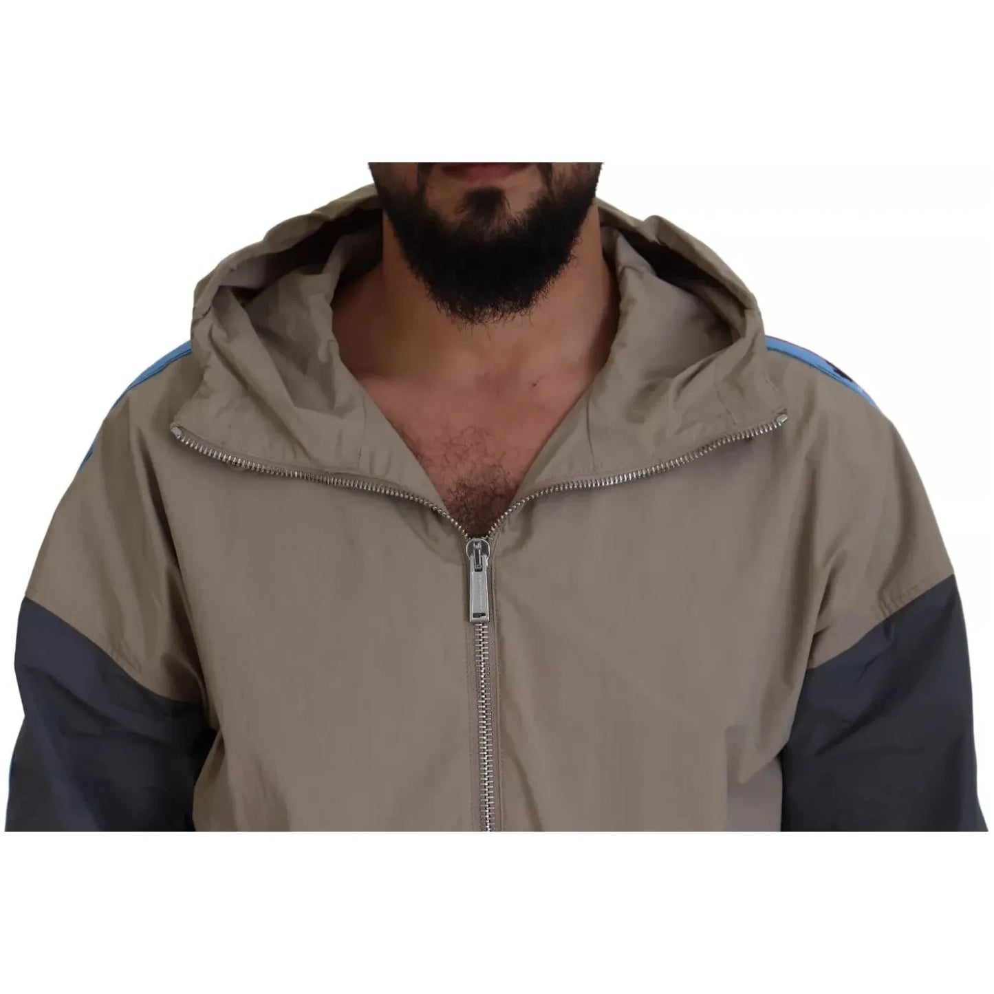 Dsquared² Brown Gray Sleeves Hooded Full Zip Jacket JKT3510-48