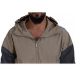 Dsquared² Brown Gray Sleeves Hooded Full Zip Jacket JKT3510-48