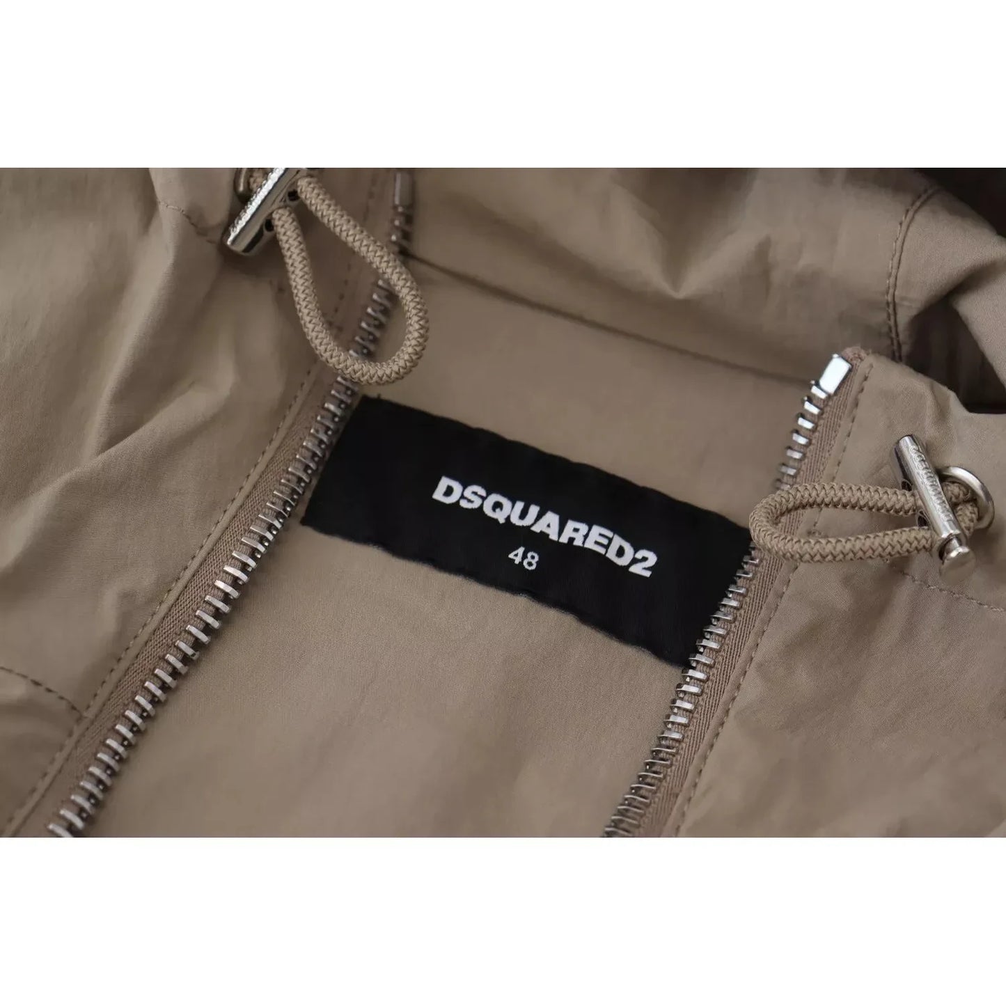 Dsquared² Brown Gray Sleeves Hooded Full Zip Jacket JKT3510-48