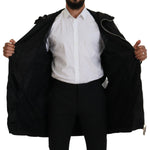 Dsquared² Black White Print Long Hooded Coat Nylon Jacket JKT3547-48