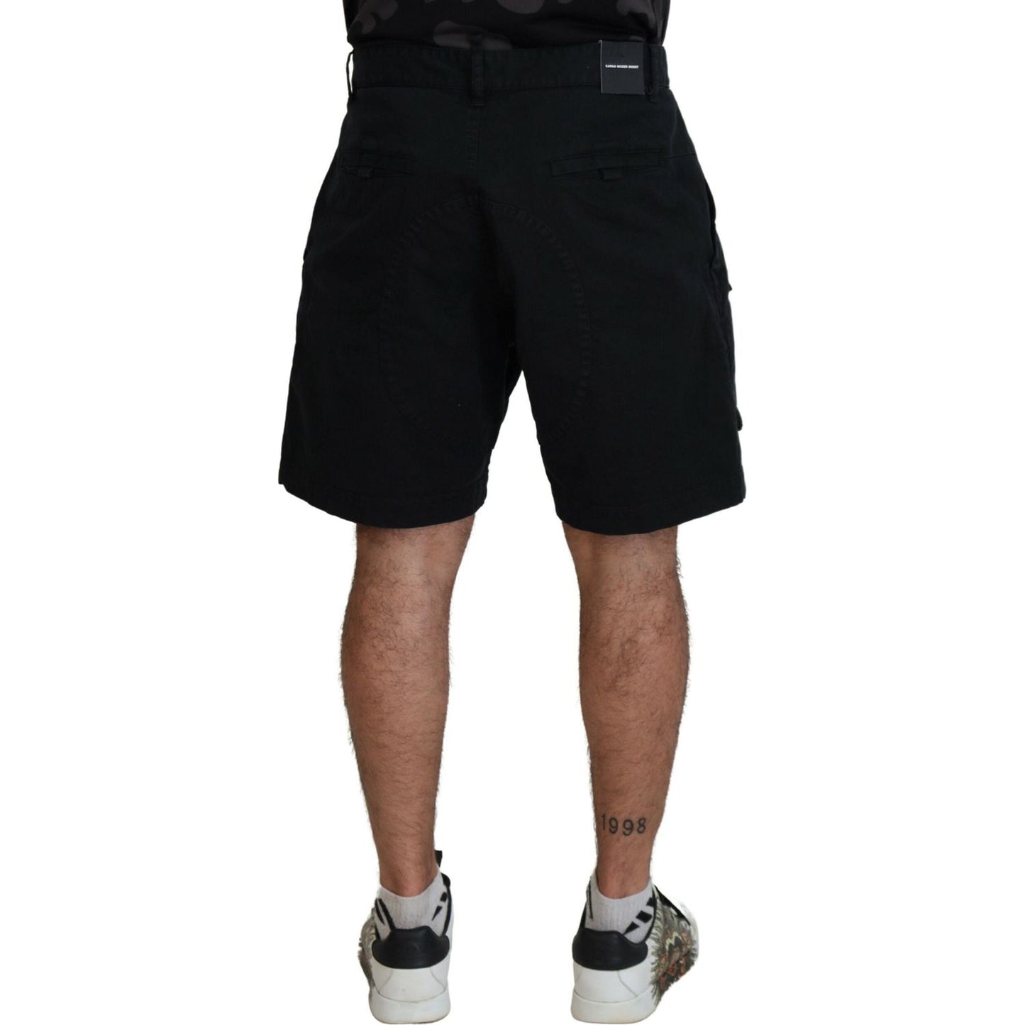 Dsquared² Black Cotton Cargo Boxer Above Knee Shorts PAN74464-48