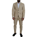 Dsquared² Beige Cotton Single Breasted 2 Piece CIPRO Suit KOS2011-48