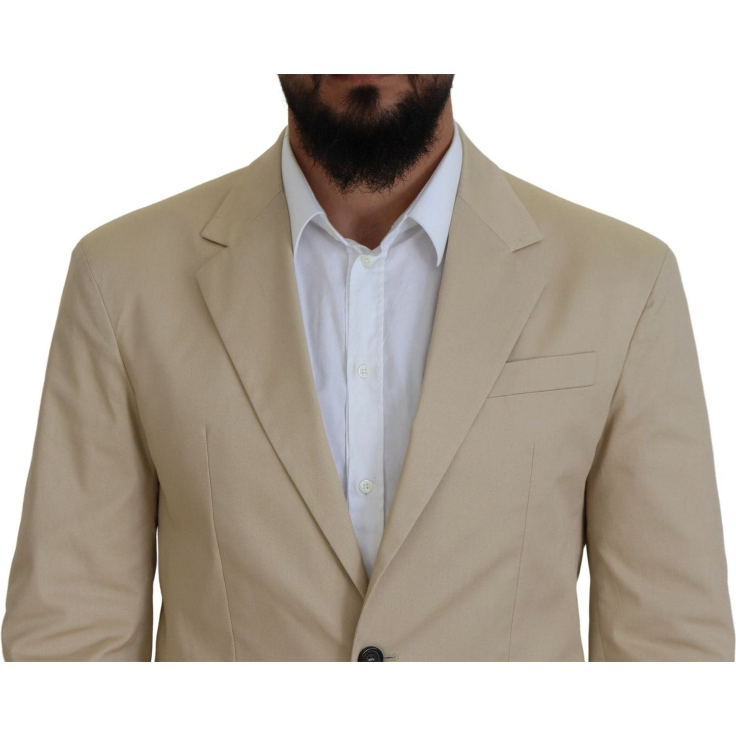Dsquared² Beige Cotton Single Breasted 2 Piece CIPRO Suit KOS2011-48