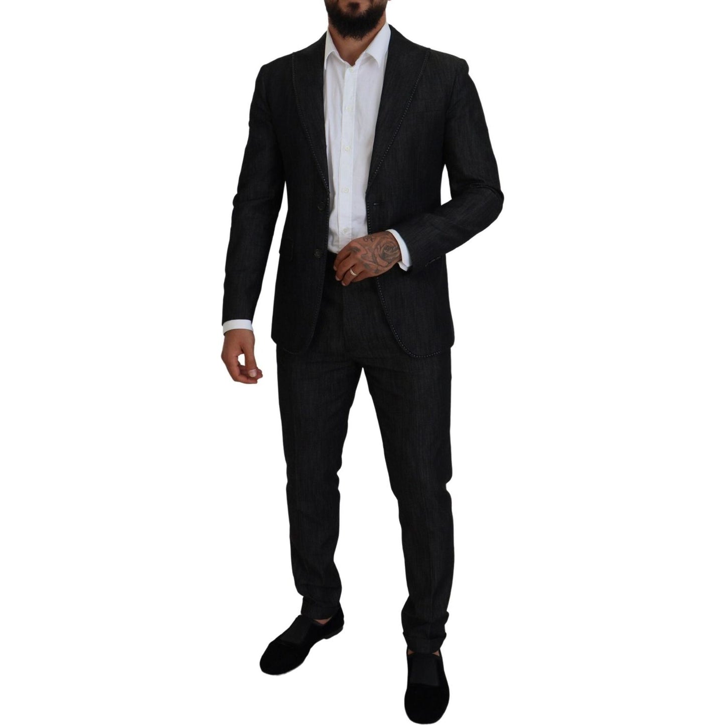 Dsquared² Black Cotton Single Breasted 2 Piece MIAMI Suit KOS2013-48