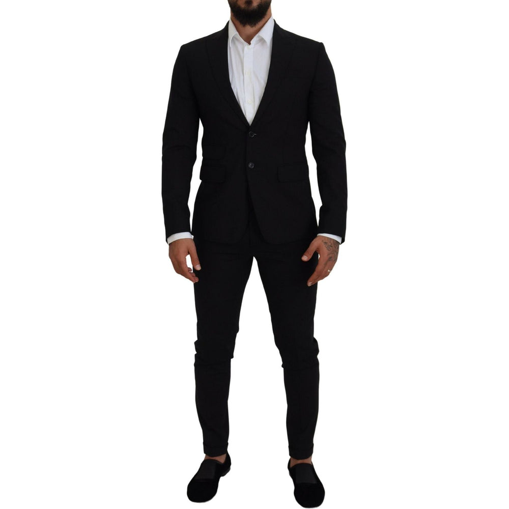 Dsquared² Black Wool Single Breasted 2 Piece LONDON Suit KOS2014-48