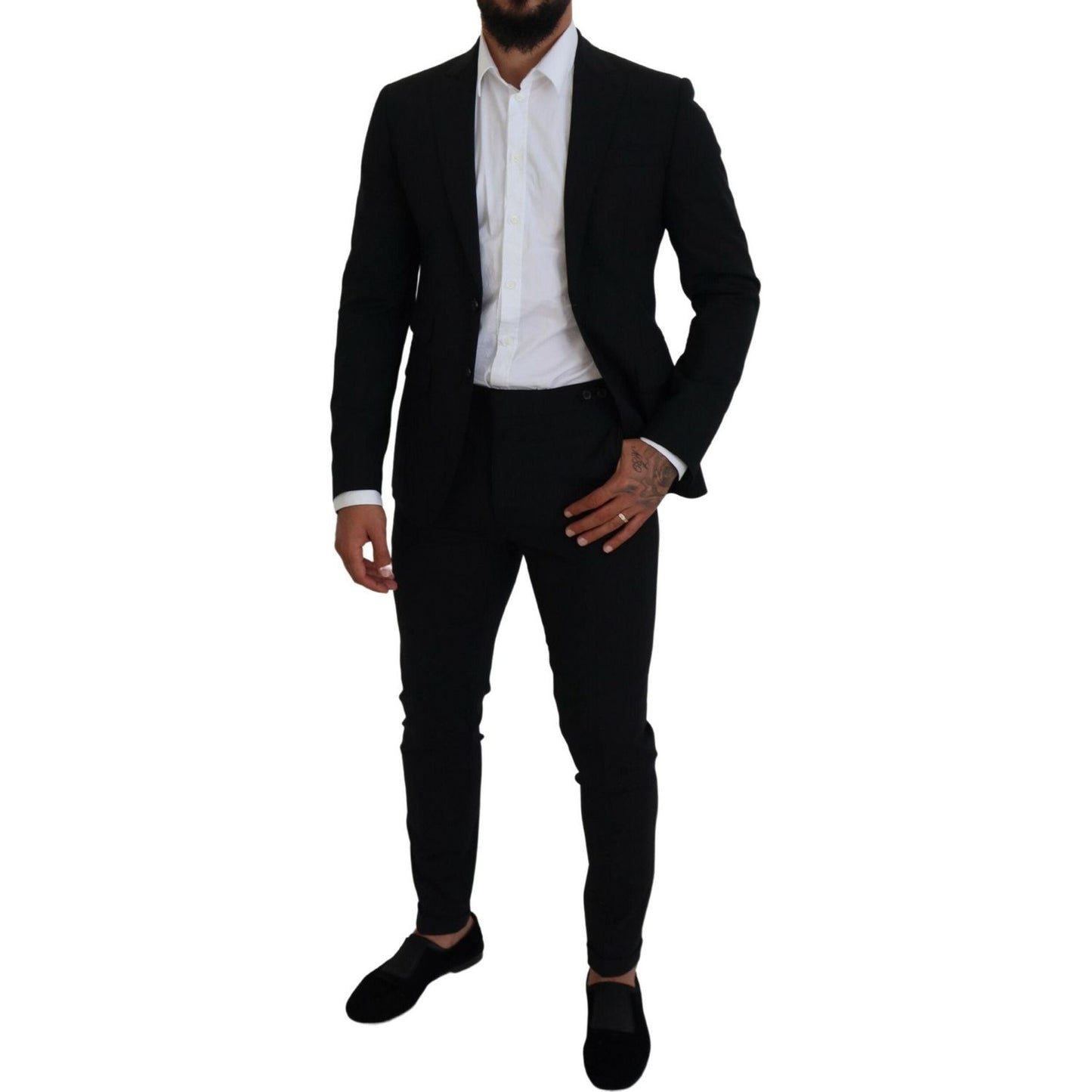 Dsquared² Black Wool Single Breasted 2 Piece LONDON Suit KOS2014-48