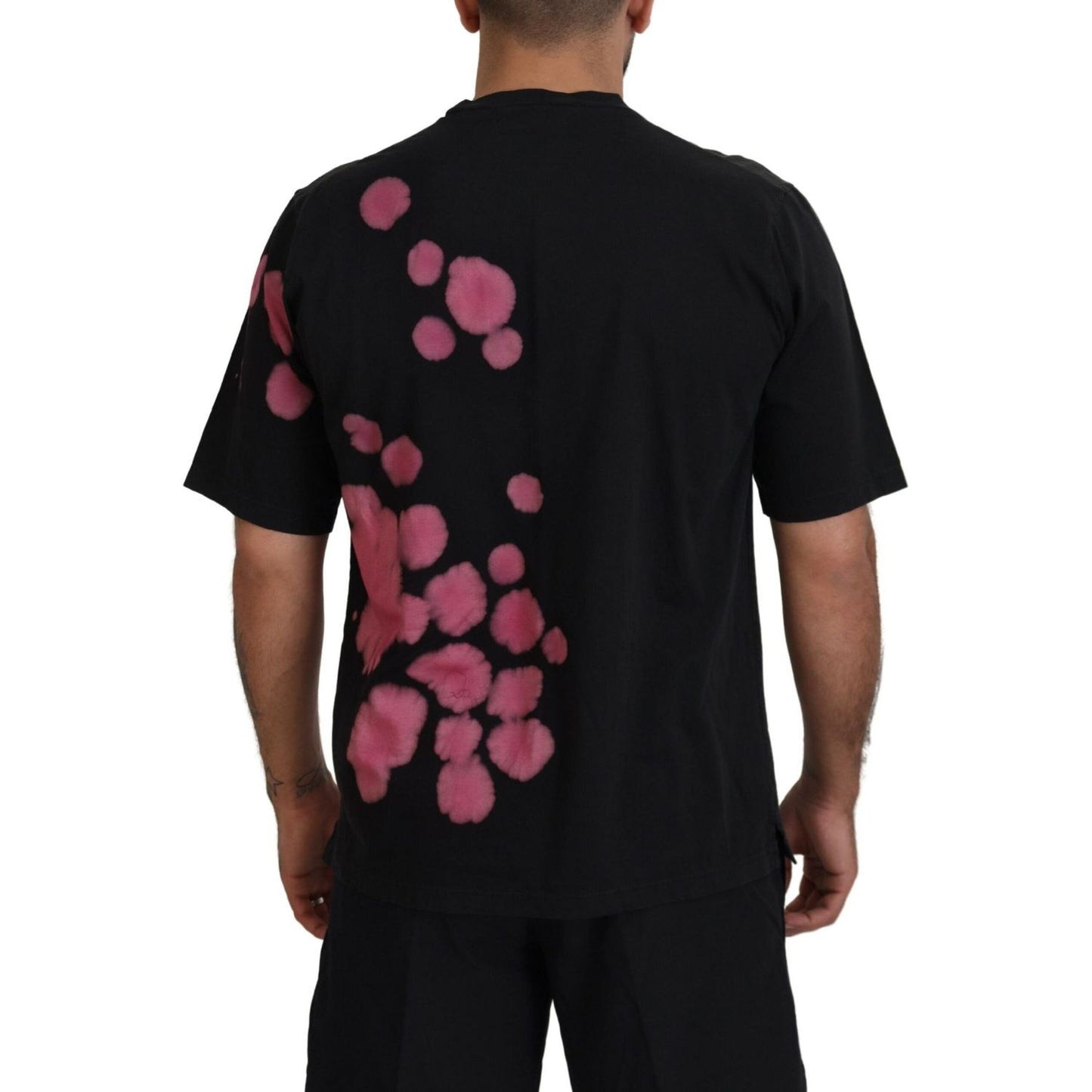 Dsquared² Black Pink Cotton Short Sleeves Crewneck T-shirt TSH83506-48